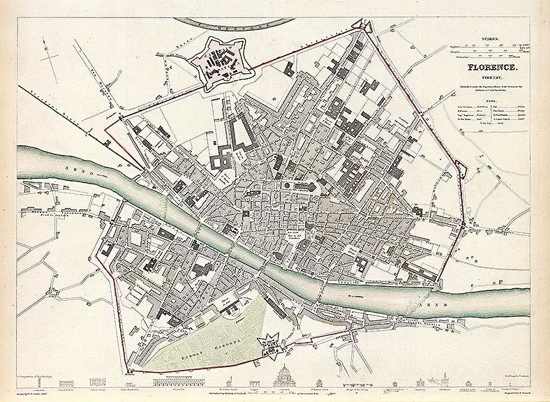 Florence Italy Antique Map — MUSEUM OUTLETS